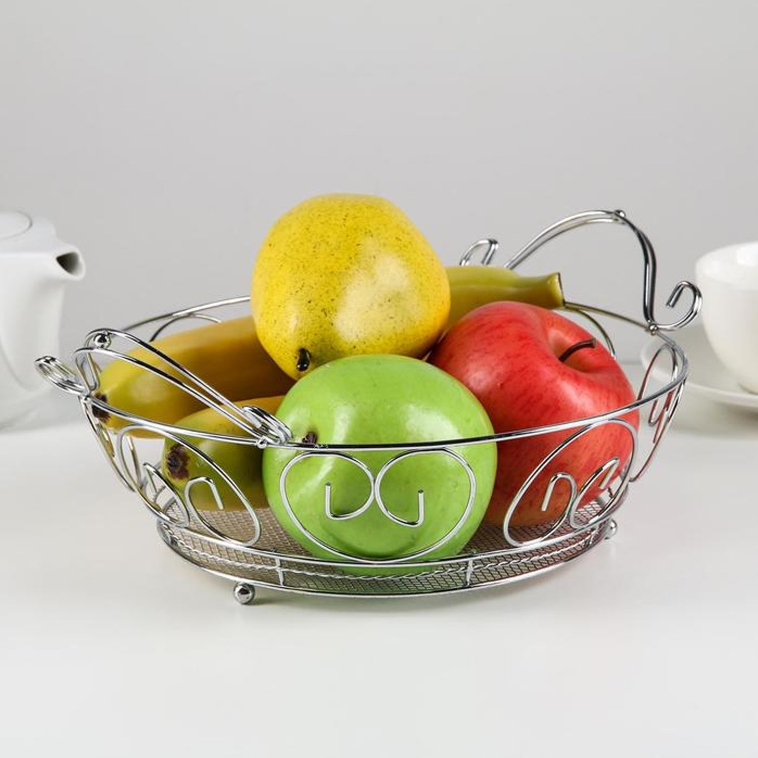 5267 Multipurpose round shape Stainless Steel Modern Folding Fruit and Vegetable Basket (Silver, 8 Shapes) DeoDap 5267 Multipurpose round shape Stainless Steel Modern Folding Fruit and Vegetable Basket (Silver, 8 Shapes) DeoDap